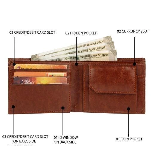 Mens Bifold Wallet with RFID and ID Window on Back