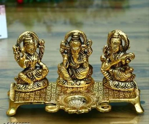 Checkout this latest Idols & Figurines
Product Name: *Laxmi Ganesh Sarawati Choki with 1 Diya set For Vastu,Home,Temple, Office, Gifting and Purpose Luck and Happiness Metal Size L-B-H-18x10x10 cm *
Material: Metal
Type: Ganesh Idol
Net Quantity (N): 1
Golden Finish Laxmi Ganesh Saraswati. Laxmi Ganesh Saraswati is gold plated with antique finish so looks very beautiful and use for the purpose of worship and for home decorative. It's design to looks traditional stylish and inspiration from the day's of royal touch.
Country of Origin: India
Easy Returns Available In Case Of Any Issue


SKU: UuSt5qL4
Supplier Name: Gayatri Traders

Code: 572-52583273-999

Catalog Name: Fashionable Idols & Figurines
CatalogID_13292092
M08-C25-SC2490
