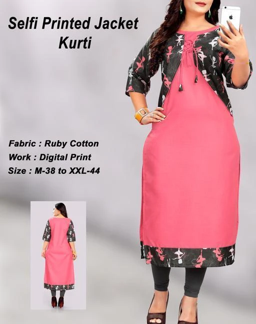 Checkout this latest Kurtis
Product Name: *Women's Printed Cotton Kurti*
Fabric: Cotton
Sleeve Length: Three-Quarter Sleeves
Pattern: Printed
Combo of: Single
Sizes:
M (Bust Size: 38 in, Size Length: 45 in) 
L (Bust Size: 40 in, Size Length: 45 in) 
XL (Bust Size: 42 in, Size Length: 45 in) 
XXL (Bust Size: 44 in, Size Length: 45 in) 
Easy Returns Available In Case Of Any Issue


SKU: 1062
Supplier Name: S Designer

Code: 323-5259274-387

Catalog Name: Women Cotton Jacket Kurta Printed Mustard Kurti
CatalogID_779725
M03-C03-SC1001