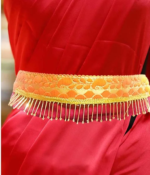  Designer Zari Embellished Golden Wedding Saree Belt