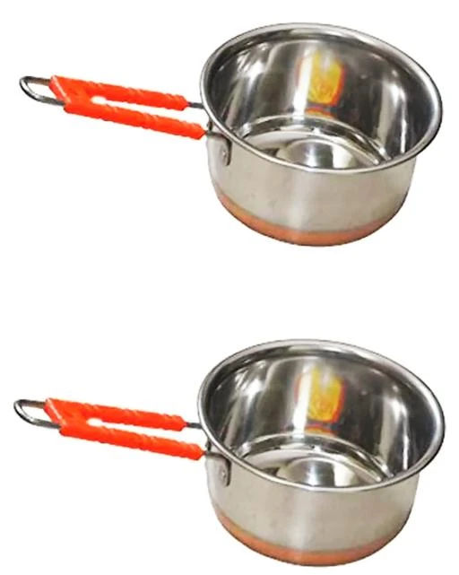 Stainless Steel Copper Bottom Sauce Pan, Flat Base Sauce Pan, Tea