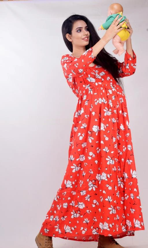 Checkout this latest Feeding Kurtis & Kurta Sets
Product Name: *Trendy Partywear Women Feeding Kurtis*
Fabric: Rayon
Bottom Type: No Bottomwear
Sleeve Length: Three-Quarter Sleeves
Fit/ Shape: Pleated
Pattern: Printed
Combo of: Single
Pregnancy is one of the purest forms of pleasure in the world. The sense of giving birth to a baby is truly beautiful, but it also requires utmost attention and comfort from your end. Apart from the plethora of other things to take care of, you must invest in your nightwear. *Breathable fabriC- When you’re pregnant, your body tends to experience significant hormonal changes, such as sweating, rashes, chaffing, and more, so choose fabrics that let your body breathe. Cotton maternity wear is your best bet as it is super comfortable, light, and easy to wear at the same time.*Stretchability - At this phase of life, you need maternity wear that is super stretchable to accommodate your changing abdominal size. Feeding nighty that is too tight will not only cause discomfort but also disrupt your blood circulation. Thereby, you need maternity nightwear that is a little loose and allows you enough room to bend, move, or do other tasks on your own.*More special-A woman is always more special throughout her pregnancy. To make her feel beautiful and always stay comfortable, Clymaa presents a colorful range of maternity clothing. Made with super fine quality fabric, these apparels are customized for a woman to adorn her straight through her delivery and post-pregnancy days.
Sizes: 
L (Bust Size: 44 in) 
XXL (Bust Size: 52 in) 
Country of Origin: India
Easy Returns Available In Case Of Any Issue


SKU: FEEDINGR2125003RD
Supplier Name: CLYMAA

Code: 755-54369240-9941

Catalog Name: Trendy Partywear Women Feeding Kurtis
CatalogID_13857207
M04-C53-SC2330