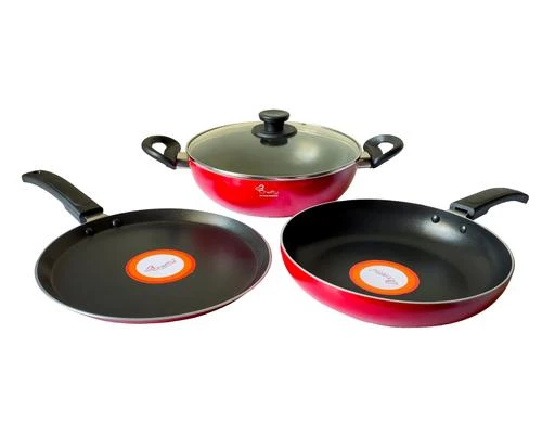 Proudly India Cast Iron Kadai Set of 3