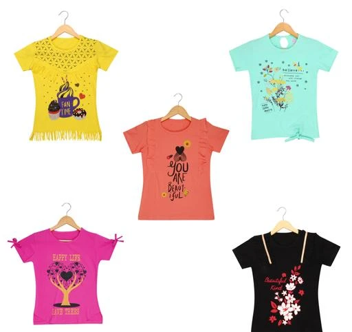Checkout this latest Tops & Tunics
Product Name: *Jetta Trendy Girls Tops & Tunics(Pack of 5)*
Fabric: Cotton
Sleeve Length: Short Sleeves
Pattern: Printed
Multipack: Pack Of 5
Sizes: 
2-3 Years, 3-4 Years, 5-6 Years, 7-8 Years, 9-10 Years, 11-12 Years
Country of Origin: India
Easy Returns Available In Case Of Any Issue


Catalog Rating: ★4.3 (84)

Catalog Name: Pretty Comfy Girls Tops & Tunics
CatalogID_13926338
C62-SC1142
Code: 396-54581374-9991