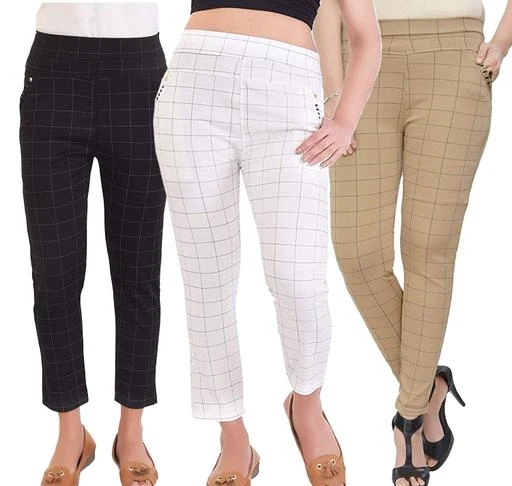 Checkout this latest Trousers & Pants
Product Name: *Women Jeggings (Pack Of 3)*
Fabric: Cotton Blend
Pattern: Checked
Net Quantity (N): 3
Sizes: 
26, 28, 30, 32, Free Size (Waist Size: 30 in, Length Size: 40 in) 
Easy Returns Available In Case Of Any Issue


SKU: PCHKPANT3BWBE-
Supplier Name: Pix Collection

Code: 275-5471533-6351

Catalog Name: Women Jeggings
CatalogID_816240
M04-C08-SC1034