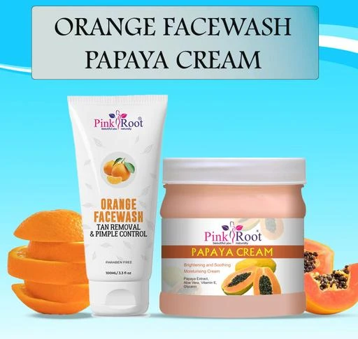 Pink Root Orange Face Wash With Papaya Cream 500gm