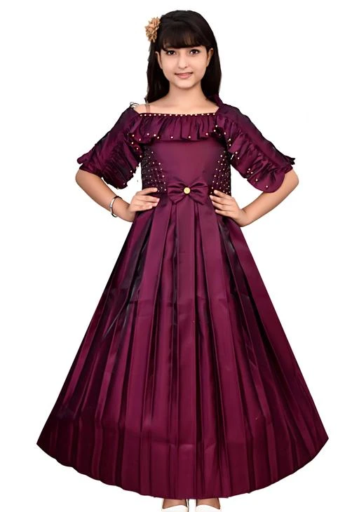 Checkout this latest Frocks & Dresses
Product Name: *PARTYWEAR Dress*
Fabric: Silk Blend
Sleeve Length: Three-Quarter Sleeves
Pattern: Embellished
Net Quantity (N): Single
Sizes:
3-4 Years (Bust Size: 22 in, Length Size: 30 in) 
4-5 Years (Bust Size: 24 in, Length Size: 32 in) 
5-6 Years (Bust Size: 26 in, Length Size: 34 in) 
7-8 Years (Bust Size: 28 in, Length Size: 36 in) 
8-9 Years (Bust Size: 30 in, Length Size: 38 in) 
9-10 Years (Bust Size: 32 in, Length Size: 40 in) 
100% SILK SATIN BLEND
Country of Origin: India
Easy Returns Available In Case Of Any Issue


SKU: PARTYWEAR_GOWN_PURPLE
Supplier Name: AJIJA FASHIONS

Code: 025-55243428-9921

Catalog Name: Flawsome Classy Girls Frocks & Dresses
CatalogID_14145437
M10-C32-SC1141