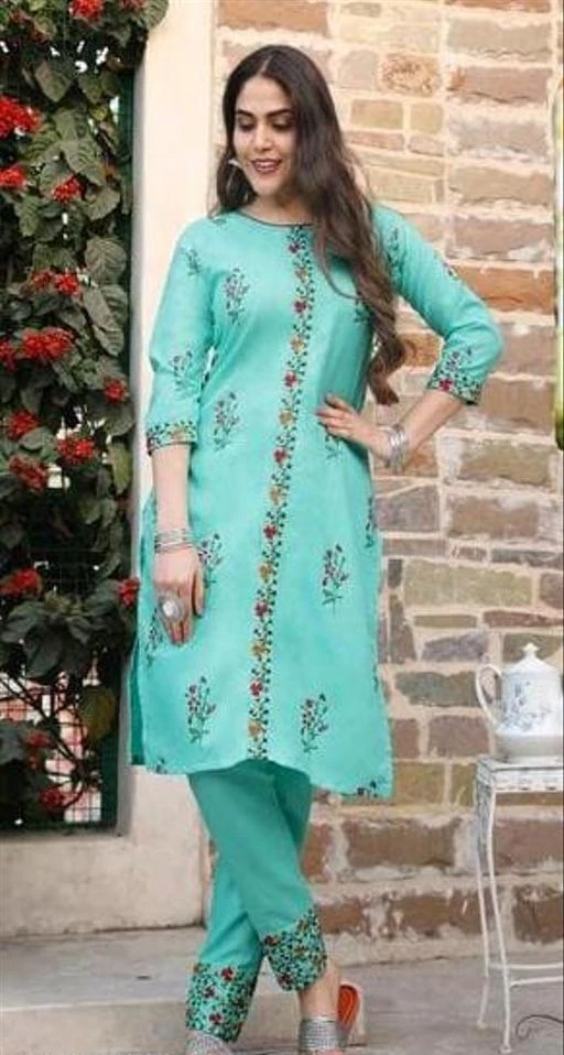 Checkout this latest Kurta Sets
Product Name: *Alisha Alluring Women Kurta Sets*
Kurta Fabric: Rayon
Bottomwear Fabric: Rayon
Fabric: Rayon
Sleeve Length: Three-Quarter Sleeves
Set Type: Kurta With Bottomwear
Bottom Type: Pants
Pattern: Embroidered
Net Quantity (N): Single
Sizes:
S, M, L, XL, XXL, XXXL
Country of Origin: India
Easy Returns Available In Case Of Any Issue


SKU: FN_SKY_BLUE
Supplier Name: Arun Handwork and Lace

Code: 483-55272270-999

Catalog Name: Kashvi Alluring Women Kurta Sets
CatalogID_14154089
M03-C04-SC1003