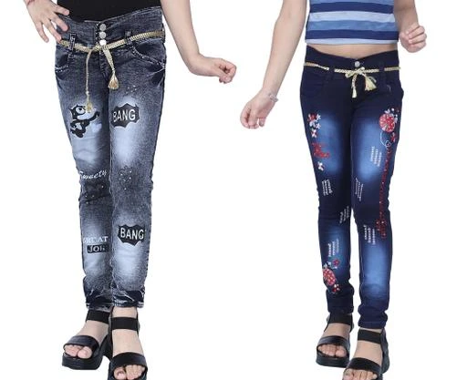 Checkout this latest Jeans & Jeggings
Product Name: *Girl's Black & Dark Blue Slim Fit Jeans ( Pack of 2 Jeans for Girl's )*
Fabric: Denim
Pattern: Printed
Net Quantity (N): Pack of 2
Sizes: 
4-5 Years (Waist Size: 19 in, Length Size: 22 in, Hip Size: 24 in) 
5-6 Years (Waist Size: 20 in, Length Size: 24 in, Hip Size: 25 in) 
6-7 Years (Waist Size: 21 in, Length Size: 26 in, Hip Size: 26 in) 
7-8 Years (Waist Size: 22 in, Length Size: 28 in, Hip Size: 27 in) 
8-9 Years (Waist Size: 23 in, Length Size: 30 in, Hip Size: 29 in) 
9-10 Years (Waist Size: 24 in, Length Size: 32 in, Hip Size: 30 in) 
10-11 Years (Waist Size: 25 in, Length Size: 34 in, Hip Size: 31 in) 
11-12 Years (Waist Size: 26 in, Length Size: 36 in, Hip Size: 32 in) 
12-13 Years (Waist Size: 27 in, Length Size: 38 in, Hip Size: 33 in) 
13-14 Years (Waist Size: 28 in, Length Size: 40 in, Hip Size: 34 in) 
Make your little queen look like a star by buying him this combo of 2 smart Jeans of Black & Dark Blue color's, which is presented by the reputed brand KUNDAN. This jeans come with a comfortable and trendy look that will make a neat addition to the wardrobe of your kid. It will make him look great in its slim fit style and is best suited for casual wear. It is made of premium quality, which will remain soft to skin for long. Your kid will look great by complementing it with a pair of casual or plain T-shirt
Country of Origin: India
Easy Returns Available In Case Of Any Issue


SKU: 1241991922
Supplier Name: SHREE KUNDAN FABRICS

Code: 157-55309435-8991

Catalog Name: Cute Funky Girls Jeans & Jeggings
CatalogID_14165744
M10-C32-SC1154
.