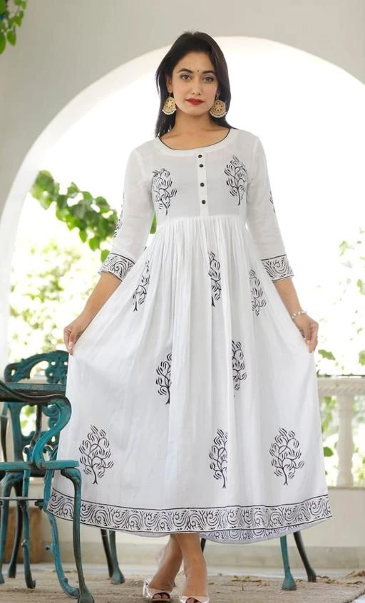 White hot sale anarkali kurtis