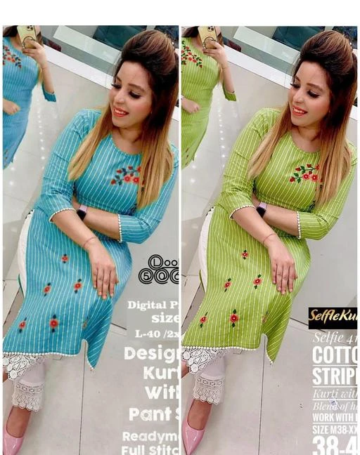 Checkout this latest Kurta Sets
Product Name: *Chitrarekha Ensemble Women Kurta Sets*
Kurta Fabric: Rayon
Bottomwear Fabric: Rayon
Fabric: No Dupatta
Sleeve Length: Three-Quarter Sleeves
Set Type: Kurta With Bottomwear
Bottom Type: Pants
Pattern: Printed
Net Quantity (N): Pack Of 2
Sizes:
M (Bust Size: 38 in) 
L (Bust Size: 40 in) 
XL (Bust Size: 42 in) 
XXL (Bust Size: 44 in) 
 This Beautiful Kurti With Pant Set From SIYA CREATION.This Set Is Light In Weight And Perfect For Daily Wear. Best Use For Special Occasion And Office Wear Collections. Designed With Absolute Perfection, This Kurti With Pant Set Is Soft Against The Skin And Will Keep You At Ease. Team It With Modern Accessories And Stunning Flats To Create A Contrasting Effect. .Color & Combination Of This Kurti And Pant So Classy. It Is A Must Have Dress For Any Women & Girl. You Can Also Wear It As A Formal Dress You will always be the center of attraction of any gathering by this ethnic set also gives you comfort with style .PACK OF TWO SET OF KURTI SET 
Country of Origin: India
Easy Returns Available In Case Of Any Issue


SKU:  SC- NEW BHAWANI KURTI SET COMBO 00103
Supplier Name: SIYACREATION

Code: 936-55945792-9992

Catalog Name: Chitrarekha Ensemble Women Kurta Sets
CatalogID_14370302
M03-C04-SC1003