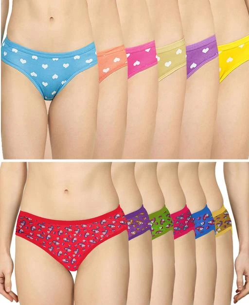 Checkout this latest Briefs
Product Name: *Women Cotton Silk Hipster Multicolor Panties Combo -100% Cotton ( Pack of 12 ) ( Color : Yellow,Beige,Orange,Blue,Pink,Purple,Red,Purple,Green,Pink,Blue,Yellow ) ( Pattern : Solid ) 6-HC_6-BF*
Fabric: Cotton Blend
Pattern: Printed
Multipack: 12
Sizes: 
S (Waist Size: 24 in, Length Size: 24 in) 
M (Waist Size: 26 in, Length Size: 26 in) 
L (Waist Size: 28 in, Length Size: 28 in) 
XL (Waist Size: 32 in, Length Size: 32 in) 
XXL (Waist Size: 36 in, Length Size: 36 in) 
Country of Origin: India
Easy Returns Available In Case Of Any Issue



Catalog Name: Stylish Women Briefs
CatalogID_14519526
C76-SC1042
Code: 344-56406355-7721