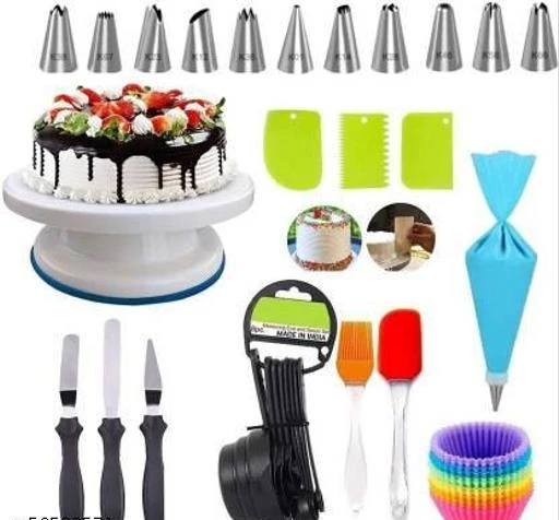 Checkout this latest Cake Making Supplies
Product Name: *SADGURU Turn Table,12 Pcs Nozzle, Oil Brush With Spatula,3 In 1 Knife,3 Pcs Scrapper,8 Pcs Measuring Spoon,2 pcs silicone cup Multicolor Kitchen Tool Set*
Material: Plastic
Product Breadth: 10 Cm
Product Height: 10 Cm
Product Length: 11 Cm
Pack Of: Pack Of 1
Country of Origin: India
Easy Returns Available In Case Of Any Issue


Catalog Name: Attractive Cake Making Supplies
CatalogID_14563923
Code: 000-56538571

.