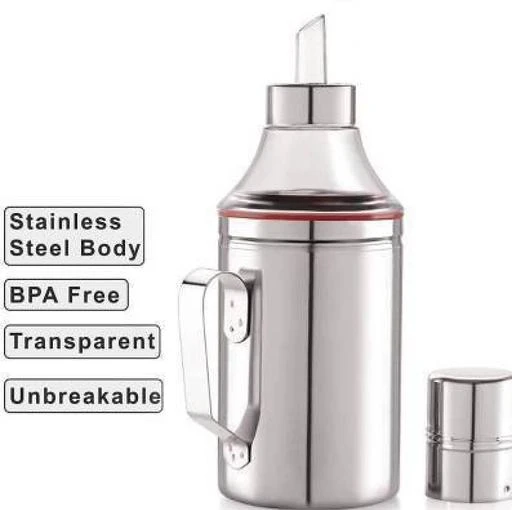 Checkout this latest Oil Stoppers & Pourers
Product Name: *JASMIT Cooking Steel Oil Container/Dispenser 1000 ML*
Material: Stainless Steel
Product Breadth: 8 Cm
Product Height: 24 Cm
Product Length: 8 Cm
Net Quantity (N): Pack Of 1
better control of oil, to give you a healthy lifestyle. Salient features ergonomic design, anti drip nozzle, recyclable -, non- toxic, protective against pests, resists oxidation of oil, dishwasher safe, non magnetic high grade stainless steel
Country of Origin: India
Easy Returns Available In Case Of Any Issue


SKU: HANDLE 1000ML OIL DISPENSER
Supplier Name: JASMIT INTERNATIONAL

Code: 572-56539118-995

Catalog Name: Modern Oil Stoppers & Pourers
CatalogID_14564141
M08-C23-SC2296
.