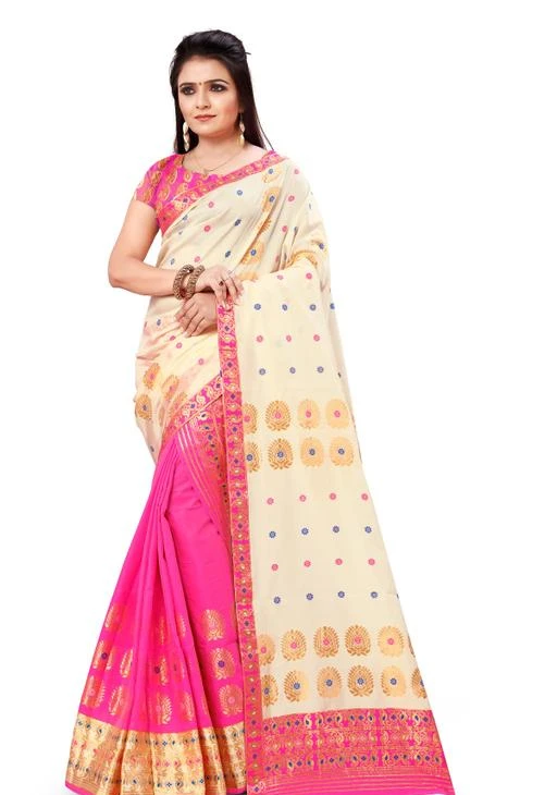 Checkout this latest Sarees
Product Name: *SKiran's Assamese Machine-Weaving Poly Mekhla Chador - Mekhela Sador*
Saree Fabric: Poly Silk
Blouse: Running Blouse
Blouse Fabric: Poly Silk
Pattern: Printed
Blouse Pattern: Woven Design
Net Quantity (N): Single
S Kiran's brings to you this Assamese Poly Mekhala Chador. Chaddar Length 2.75 m. Mekhela Length 1.75m. Blouse length 0.75m. Mekhala Sador is the traditional assamese dress worn by women. There are two main pieces of cloth that are draped around the body. 1) Mekhila: the bottom portion, draped from the waist downwards is called the mekhla. 2) Sadar: the top portion of the two-piece dress, called the chador, is a long length of cloth that has one end tucked into the upper portion of the mekhela and the rest draped over and around the rest of the body. Please follow instructions to extend the life of the fabric. Hand wash separately in cold water for the first time. Do not use bleach, scrub or soak for too long. Actual product colour may slightly vary from the colour on your screen due to resolution.
Sizes: 
Free Size (Blouse Length Size: 0.8 m) 
Country of Origin: India
Easy Returns Available In Case Of Any Issue


SKU: Poly4012CreamRani
Supplier Name: Mekhla Chador Hub

Code: 346-56539979-999

Catalog Name: SKiran's Assamese Poly Mekhla Chador - Mekhela Sador
CatalogID_14564433
M03-C02-SC1004