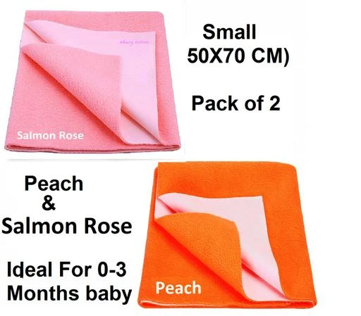 Checkout this latest Crib Mattress Protection
Product Name: *Cotton Drysheet Waterproof Baby Bed Reusable mat for New Born Babies(pack of 2)Small*
Material: Cotton
Closure Type: Pull On
Size: Small (50cm X 70cm)
Water Resistance Level: Waterproof
Pattern: Solid
Product Breadth: 50 cm
Product Height: 0.5 cm
Product Length: 70 cm
Net Quantity (N): 2
Small size (Pack of 2) 100% Reusable, Premium quality  Dry Sheet / baby Urine sheet mattress protector made from 100% leak-proof skin-friendly breathable 250 GSM microfiber fleece fabric which remains cool and comfortable , Machine Washable light weight potable easy to carry and handle. Absorbs more water and dries faster (non-water resistance side). Freedom to enjoy undisrupted sleep for longer period It provides superior protection against Bed wetting toilet training for kids, Pet saliva drolly ideal for indoor pets, Body fluid discharge ideal for day menstrual flow, Urinary incontinence ideal for elderly patients.
Country of Origin: India
Easy Returns Available In Case Of Any Issue


SKU: 5070SRP
Supplier Name: Poshak Mandir

Code: 832-56583443-993

Catalog Name: Baby cot Cotton Waterproof Dry sheet (Combo Pack of 2)
CatalogID_14578902
M08-C24-SC2333
