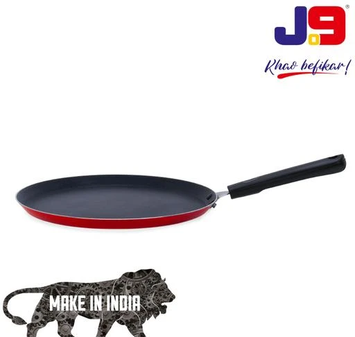 Checkout this latest Tawas
Product Name: *Non Stick Dosa Tawa*
Material: Aluminium
Surface Coating: Non-Stick
Type: Non Stick
Product Breadth: 28 Inch
Product Height: 0.5 Inch
Product Length: 0.5 Inch
Net Quantity (N): Pack Of 1
-Non-stick tawa with 2-way non-stick coating for everyday home cooking. -Food grade 2-way non-stick coating. -Cooking surface has a 3 layered coating; outer layer has a finish with high temperature resistance (HTR) coating. -Sturdy construction with a thickness of 2 mm. -Cool touch bakelite handle offers a comfortable and firm grip. -Ideal for cooking roti, dosa, bhakris, chapatis, pancakes and more. -Compatible with gas stove. -Easy to clean and maintain. -Dishwasher Safe
Country of Origin: India
Easy Returns Available In Case Of Any Issue


SKU: TawaRed
Supplier Name: Shree Bhawani Junction

Code: 853-56832734-007

Catalog Name: Amazing Tawas
CatalogID_14657391
M08-C23-SC2262