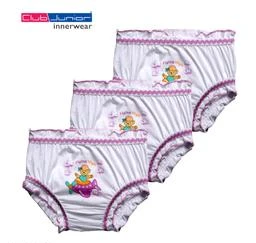 Club Junior Kids Bloomer Pure Cotton Printed Multi-Coloured Bloomer Panties  for Girls (Pack of 3)