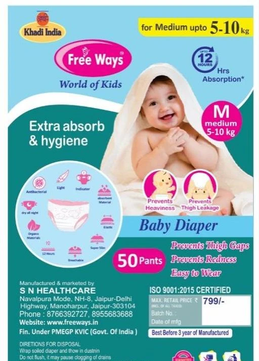 Checkout this latest Baby Daipers
Product Name: *Khadi India Quality Baby Diaper M-Size (50 Pcs)*
Product Name: Khadi India Quality Baby Diaper M-Size (50 Pcs)
Size: M
Multipack: 1
Country of Origin: India
Easy Returns Available In Case Of Any Issue


SKU: FW-BD-M-50
Supplier Name: SN HEALTHCARE

Code: 845-57107015-997

Catalog Name: Free Ways New Baby Daipers
CatalogID_14739027
M07-C46-SC2019