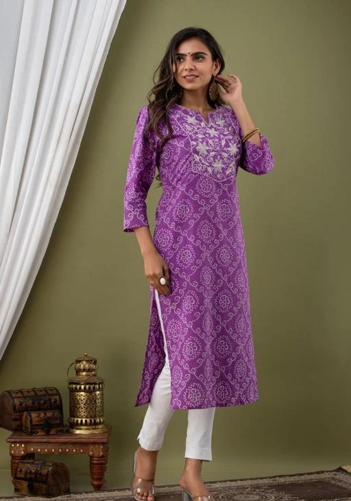 Checkout this latest Kurtis
Product Name: *Aakarsha Voguish Kurtis*
Fabric: Cotton
Sleeve Length: Three-Quarter Sleeves
Pattern: Printed
Combo of: Single
Sizes:
M (Bust Size: 38 in, Size Length: 46 in) 
L (Bust Size: 40 in, Size Length: 46 in) 
XL (Bust Size: 42 in, Size Length: 46 in) 
XXL (Bust Size: 44 in, Size Length: 46 in) 
cotton bandhej embroidered work kurta
Country of Origin: India
Easy Returns Available In Case Of Any Issue


SKU: veh0-52-purple emb
Supplier Name: VEHO.FASHION

Code: 354-57184192-9941

Catalog Name: Aakarsha Voguish Kurtis
CatalogID_14764007
M03-C03-SC1001