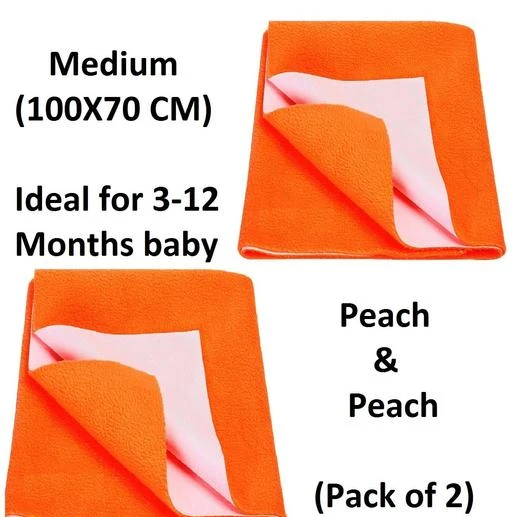 Checkout this latest Crib Mattress Protection
Product Name: *Quick Dry Baby Bed Protector Waterproof Reusable Rubber  Sheet/Mat Medium (Combo Pack of 2)Peach*
Material: Cotton
Size: Medium (100cm X 70cm)
Water Resistance Level: Waterproof
Pattern: Solid
Product Breadth: 100 cm
Product Height: 0.5 cm
Product Length: 70 cm
Net Quantity (N): 2
Medium size 100X70 CM(Pack of2) 100% Reusable, Premium quality  Dry Sheet / baby Urine sheet Dry Sheet made from 100% leak-proof skin-friendly breathable 250 GSM microfiber fleece fabric which remains cool and comfortable , Machine Washable light weight potable easy to carry and handle. Absorbs more water and dries faster (non-water resistance side). Freedom to enjoy undisrupted sleep for longer period It provides superior protection against Bed wetting toilet training for kids, Pet saliva drolly ideal for indoor pets, Body fluid discharge ideal for day menstrual flow, Urinary incontinence ideal for elderly patients.
Country of Origin: India
Easy Returns Available In Case Of Any Issue


SKU: MPC
Supplier Name: Poshak Mandir

Code: 383-57221856-995

Catalog Name: Quick Dry Baby Bed Protector Waterproof Reusable Rubber Sheet/Mat Medium (Combo Pack of 2)
CatalogID_14776146
M08-C24-SC2333