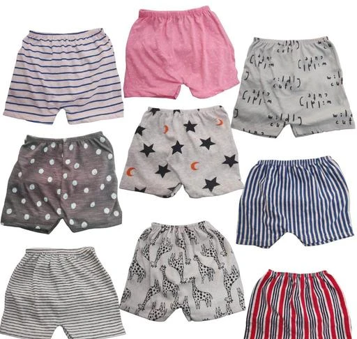 Checkout this latest Shorts & Capris
Product Name: *SIMMAA Kids Shorts (pack of 9)*
Fabric: Cotton
Pattern: Printed
Net Quantity (N): 9
•	Any best 9 colors will be dispatched. But all designs are attractive. •	Suitable for regular/daily use •	Export Quality. •	100% COTTON & REGULAR FIT. •	SOFT and COMFORTABLE. •	RICH and STYLISH LOOK. •	Elasticated waistband. •	Machine wash cold with similar colors, gentle cycle, only non-chlorine bleach (when needed), tumble dry low, warm iron if needed •	Made in India.
Sizes: 
0-3 Months, 0-6 Months, 6-12 Months (Waist Size: 16 in, Length Size: 8 in, Hip Size: 16 in) 
1-2 Years (Waist Size: 18 in, Length Size: 9 in, Hip Size: 18 in) 
2-3 Years (Waist Size: 20 in, Length Size: 10 in, Hip Size: 20 in) 
3-4 Years
Country of Origin: India
Easy Returns Available In Case Of Any Issue


SKU: BzyPR7Qz
Supplier Name: Simmaa Stores

Code: 982-57242482-994

Catalog Name: Agile Stylish Girls Trousers, Shorts & Capris
CatalogID_14782079
M10-C32-SC1146