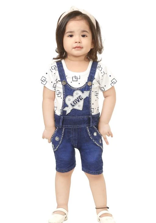 Girls hot sale cotton dungarees