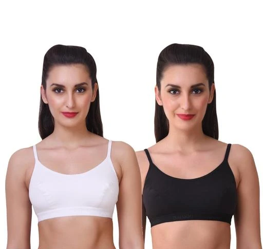 Front hook bra cotton bra combo (pack of 2) MULTICOLOR
