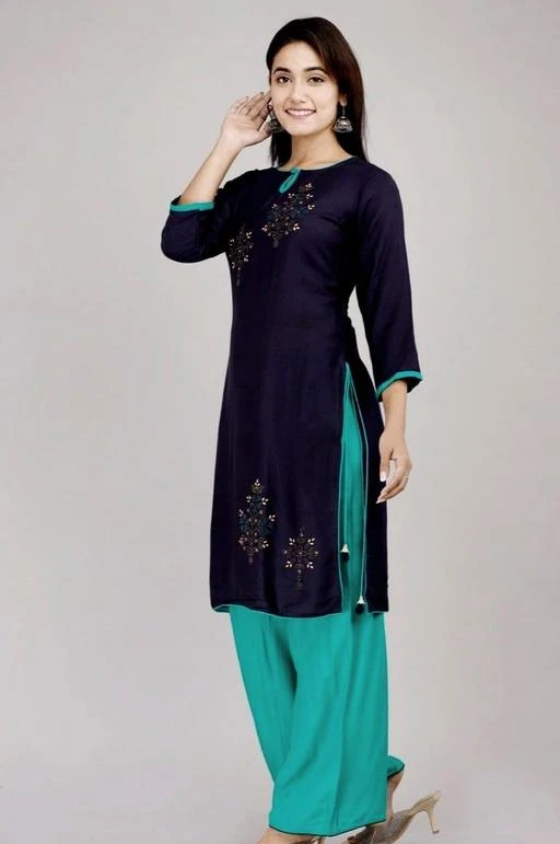 Checkout this latest Kurta Sets
Product Name: *Women's Rayon Embroidered Straight Kurta And Palazzo Set For Women & Girls*
Kurta Fabric: Rayon
Bottomwear Fabric: Rayon
Fabric: No Dupatta
Sleeve Length: Three-Quarter Sleeves
Set Type: Kurta With Bottomwear
Bottom Type: Palazzos
Pattern: Embroidered
Net Quantity (N): Single
Sizes:
S, M, L, XL, XXL, XXXL, 4XL, 5XL
Women's Clothing Regular Wear Kurta And Palazzo Set This is Designed as per the Current trends to keep you in sync with high fashion and other occasion, it will keep you comfortable all day long. The lovely design forms a substantial feature of this wear. It looks stunning every time you match it with accessories. This attractive Kurta And Palazzo Set will surely fetch you compliments for your rich sense of style. Stow away your old stuff when you wear this Kurta And Palazzo Set. Light in weight will be soft against your skin. Its Simple and unique design and beautiful colours, prints and patterns.
Country of Origin: India
Easy Returns Available In Case Of Any Issue


SKU: AF-010-NavyBlue
Supplier Name: AAHIL and AAHIL

Code: 284-57361800-999

Catalog Name: Adrika Attractive Women Kurta Sets
CatalogID_14821125
M03-C04-SC1003