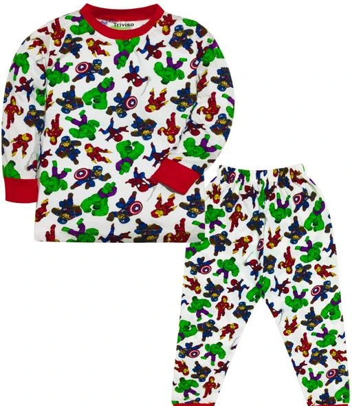 Checkout this latest Nightsuits
Product Name: *Triviso Kids Night suit and Nightwear Dress T-shirt Pajama Set for Boys & Girls (Pack of 1)*
Top Fabric: Cotton
Bottom Fabric: Cotton
Sleeve Length: Long Sleeves
Top Type: T-shirt
Bottom Type: Pajamas
Top Pattern: Printed
Bottom Pattern: Printed
Net Quantity (N): 1
The boys night sut & sleep suit are come in multiple cute printes, And the design will make your boy looks more cute and cool,and he will love it very much,This Triviso pyjamas set, made of 100% cotton, is soft to wear in autumn, winter, spring to keep comfy and warm all through the night. Elastic triviso waistband, non-slip and painless, easy to put on.
Sizes: 
3-4 Years, 4-5 Years, 5-6 Years, 6-7 Years, 7-8 Years
Country of Origin: India
Easy Returns Available In Case Of Any Issue


SKU: Printed_Night_suit
Supplier Name: Triviso Mfg

Code: 394-57374061-999

Catalog Name: Unique Boys Nightsuits
CatalogID_14825049
M10-C32-SC1183