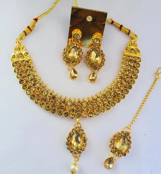 Checkout this latest Jewellery Set
Product Name: *Diva Fancy Jewellery Sets*
Base Metal: Alloy
Plating: Gold Plated
Stone Type: Artificial Stones
Sizing: Adjustable
Type: Necklace Earrings Maangtika
Net Quantity (N): 1
Country of Origin: India
Easy Returns Available In Case Of Any Issue


SKU: mjqPNX2M
Supplier Name: Manisha art jewellery

Code: 771-57476983-992

Catalog Name: Diva Fancy Jewellery Sets
CatalogID_14857254
M05-C11-SC1093