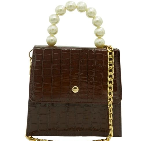  Beijobolsa Trendy Top Pearl Handle Handbag With Detachable Golden