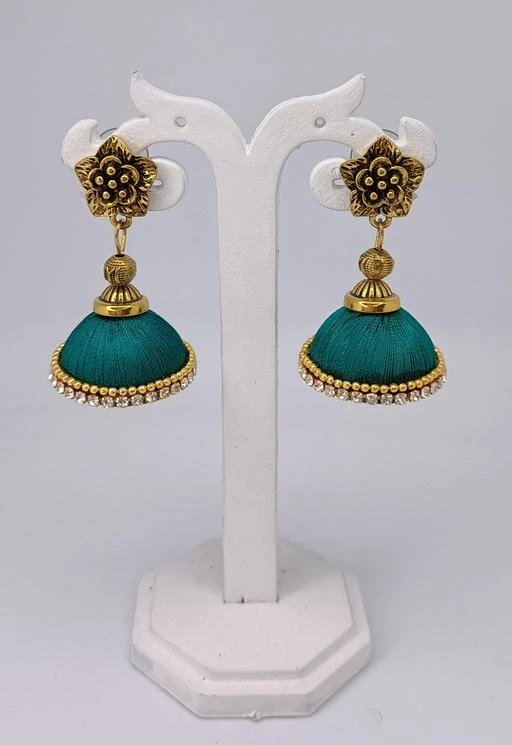 Silk thread earring