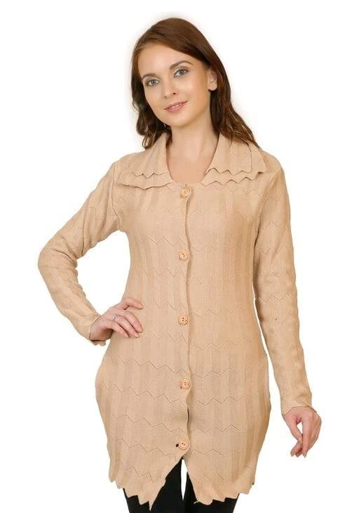 Checkout this latest Sweaters
Product Name: *Women's double collor Cardigan*
Fabric: Wool
Sleeve Length: Long Sleeves
Pattern: Printed
Multipack: 1
Sizes: 
Free Size (Bust Size: 36 in, Length Size: 32 in, Waist Size: 38 in, Hip Size: 40 in) 
Country of Origin: India
Easy Returns Available In Case Of Any Issue


Catalog Rating: ★3.8 (62)

Catalog Name: Fancy Modern Women Sweaters
CatalogID_14933687
C79-SC1026
Code: 015-57709344-999