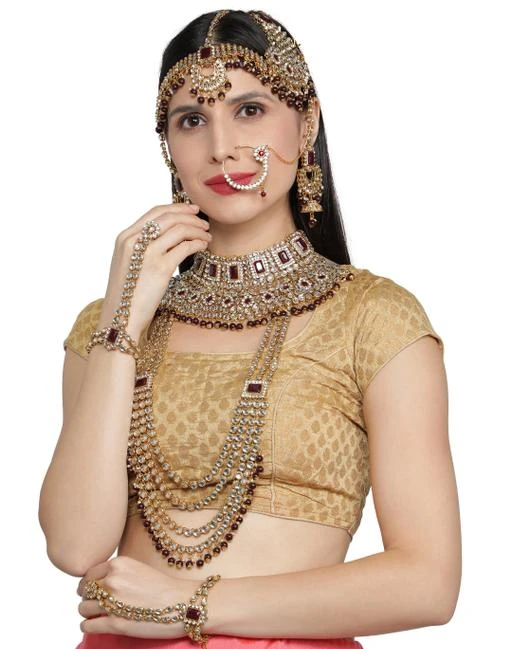 Indian Bollywood Gold Plated Kundan Bridal Wedding Choker Necklace Jewelry  Set