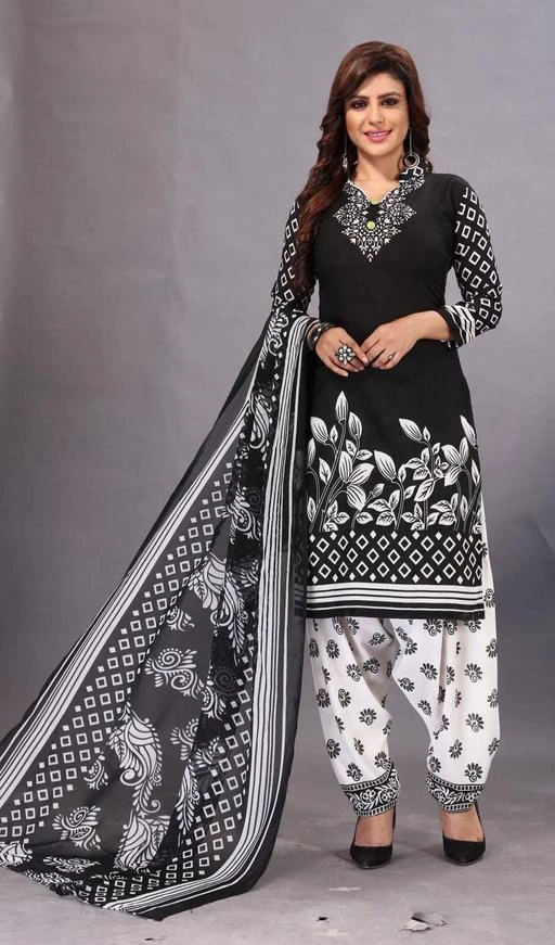 Checkout this latest Suits
Product Name: *Fashion valley Crepe Printed Salwar Suit Material  (Unstitched)*
Top Fabric: Synthetic + Top Length: 2 Meters
Bottom Fabric: Synthetic Crepe + Bottom Length: 2.26-2.50
Dupatta Fabric: Chiffon + Dupatta Length: 2.2 Meters
Lining Fabric: Synthetic
Type: Un Stitched
Pattern: Printed
Net Quantity (N): Single
Look flawless when you drape this beautiful punjabi patiyala clothing design with artistic approach of floral motif. This wonderful Crepe patiala chudithar will be a latest addition to your wardrobe. This unstitched trendy churidhar dress can be used for festive,wedding,office and casual wear. The salwar kameez designer comes along with a beautiful long dupatta which looks lovely. One of the best churidar kameez suit you will choose for yourself in the indian ethnic wear summer designs collection.The chudi material is printed and contains kurta, salwar and dupatta.Flaunt your curves & grab complimenting views with this cheap and best chudidhar like never before. Targets : Women, Ladies, Chudidar Packing Fabric: Crepe
Country of Origin: India
Easy Returns Available In Case Of Any Issue


SKU: BLASHU2320
Supplier Name: JFV

Code: 704-58212941-0091

Catalog Name: Aagam Drishya Salwar Suits & Dress Materials
CatalogID_15100921
M03-C05-SC1002