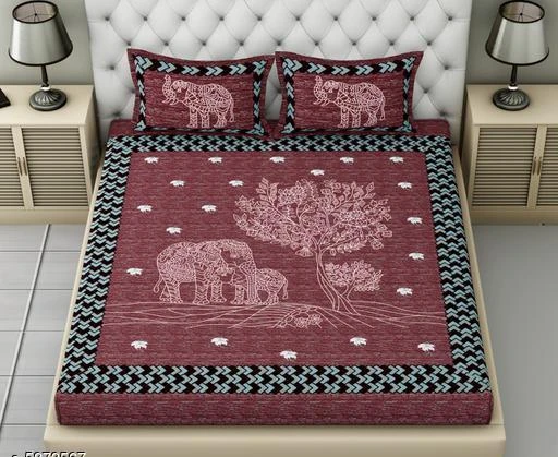 Checkout this latest Bedsheets_0-500
Product Name: *Trendy Cotton 100 X 100 Double Bedsheets*
Fabric: Cotton
No. Of Pillow Covers: 2
Thread Count: 140
Multipack: Pack Of 1
Sizes: 
King (Length Size: 100 in Width Size: 100 in Pillow Length Size: 27 in Pillow Width Size: 17 in) 
Work: Printed
Country of Origin: India
Easy Returns Available In Case Of Any Issue


Catalog Rating: ★4 (77)

Catalog Name: Trendy Cotton 100 X 100 Double Bedsheets Vol 1
CatalogID_886751
C53-SC1101
Code: 955-5873567-4941