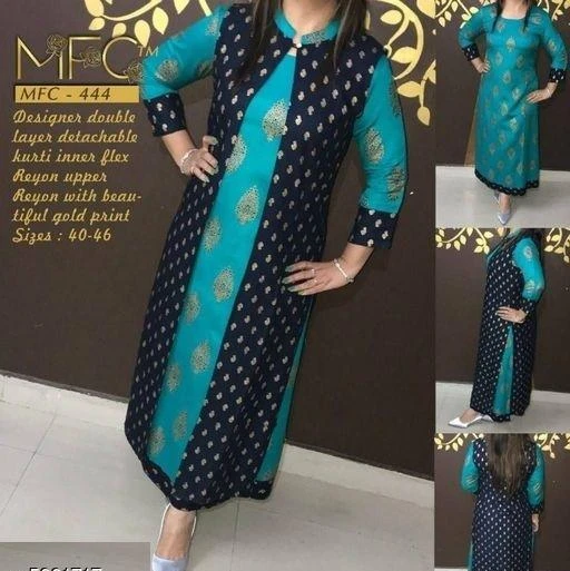Checkout this latest Kurtis
Product Name: *Trendy Rayon Kurtis*
Fabric: Rayon
Sleeve Length: Three-Quarter Sleeves
Pattern: Printed
Combo of: Single
Sizes:
M (Bust Size: 38 in, Size Length: 46 in) 
L (Bust Size: 40 in, Size Length: 46 in) 
XL (Bust Size: 42 in, Size Length: 46 in) 
XXL (Bust Size: 44 in, Size Length: 46 in) 
XXXL (Bust Size: 46 in, Size Length: 46 in) 
Country of Origin: India
Easy Returns Available In Case Of Any Issue


SKU: Govindram cre# 3
Supplier Name: GOVINDAM CRE#

Code: 836-5881717-5271

Catalog Name: Women Rayon A-line Printed Long Kurti With Palazzos
CatalogID_888126
M03-C04-SC1003