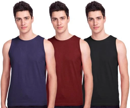 Checkout this latest Vests
Product Name: *Organic Chics Round Neck Sleeveless Plain-Solid 100% Cotton Men's Navy Blue::Maroon::Black Vest Combo (Pack of 3)*
Fabric: Cotton
Sleeve Length: Short Sleeves
Pattern: Solid
Net Quantity (N): 3
Add on: No Add Ons
This cool Round Neck Sleeveless Men's Solid Vest is made from 100% premium super combed cotton which is pre-shrunk and bio-washed for longevity and is a perfect treat for Men & Boys who like to hit the gym in style. Multi-purpose Vest Great to wear at the gym, sports club, at the home, picnic, or just casually undershirt. The best part never fades in color even if you wear and sleep during the night. Just wash and reuse for years. Please refer to the size chart before buying.
Sizes: 
S (Chest Size: 38 in, Length Size: 27 in) 
M (Chest Size: 40 in, Length Size: 28 in) 
L (Chest Size: 42 in, Length Size: 29 in) 
XL (Chest Size: 44 in, Length Size: 30 in) 
XXL (Chest Size: 46 in, Length Size: 31 in) 
Country of Origin: India
Easy Returns Available In Case Of Any Issue


SKU: Men-Vest-3-navy-maroon-black
Supplier Name: SINGH OVERSEAS

Code: 415-59037590-9921

Catalog Name: Stylus Men Vest
CatalogID_15380337
M06-C19-SC1217