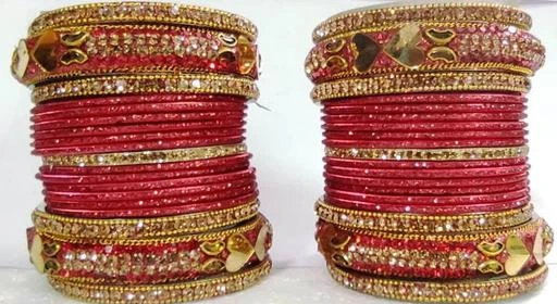 Checkout this latest Bracelet & Bangles
Product Name: *Shimmering Glittering Bracelet & Bangles*
Base Metal: Brass
Plating: Gold Plated
Stone Type: Cubic Zirconia/American Diamond
Sizing: Non-Adjustable
Type: Chooda
Net Quantity (N): More Than 10
Sizes:2.4, 2.6, 2.8, 2.10
Beautifully crafted GLINT STORE Colored Non Allergic Metal Bangles Set will enhance extra glimpse in your beauty and comes with durable brand exclusive packing box. Bangles Size Available 2.4, 2.6 & 2.8. 2.10 Bangle Size Chart is also shown in Images to find your correct size. Traditional Bangles for Women will complement any Indian attire. Women Love Jewellery as it not only enhances their beauty, but also gives them the social confidence. You will feel comfortable while wearing it as it has light weight and skin friendly. They can also wear it on regular basis.
Country of Origin: India
Easy Returns Available In Case Of Any Issue


SKU: AB-01 ( RED)   
Supplier Name: Glint Store

Code: 903-59063745-9901

Catalog Name: Shimmering Colorful Bracelet & Bangles
CatalogID_15390108
M05-C11-SC1094