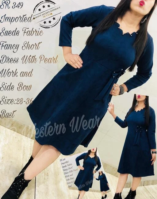 Checkout this latest Dresses
Product Name: *Trendy Fabulous Women Dresses*
Fabric: Wool
Sleeve Length: Three-Quarter Sleeves
Pattern: Solid
Multipack: 1
Sizes:
S (Bust Size: 32 in) 
M, L
Country of Origin: India
Easy Returns Available In Case Of Any Issue


Catalog Rating: ★4.2 (28)

Catalog Name: Trendy Fabulous Women Dresses
CatalogID_15524883
C79-SC1025
Code: 347-59434273-9941