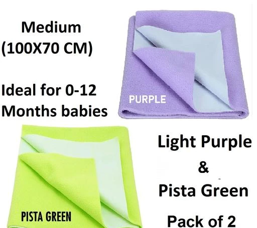 Checkout this latest Crib Mattress Protection
Product Name: *Reusable Quick Dry Baby Bed Protector Waterproof Reusable Rubber  Sheet/Mat Medium (Combo Pack of 2) Light Purple & Pista Green*
Material: Cotton
Size: Medium (100cm X 70cm)
Water Resistance Level: Waterproof
Pattern: Solid
Product Breadth: 40 Inch
Product Height: 0 Inch
Product Length: 28 Inch
Net Quantity (N): 2
Medium size 100X70 CM ( Combo Pack of2) 100% Reusable, Premium quality  Dry Sheet / baby Urine sheet Dry Sheet made from 100% leak-proof skin-friendly breathable 250 GSM microfiber fleece fabric which remains cool and comfortable , Machine Washable light weight potable easy to carry and handle. Absorbs more water and dries faster .Freedom to enjoy undisrupted sleep for longer period It provides superior protection against Bed wetting toilet training for kids, Pet saliva drolly ideal for indoor pets, Body fluid discharge ideal for day menstrual flow, Urinary incontinence ideal for elderly patients.
Country of Origin: India
Easy Returns Available In Case Of Any Issue


SKU: KJFPCPi_
Supplier Name: Poshak Mandir

Code: 383-59471307-894

Catalog Name: Reusable Quick Dry Baby Bed Protector Waterproof Reusable Rubber Sheet/Mat Medium (Combo Pack of 2)
CatalogID_15537702
M08-C24-SC2333
.
