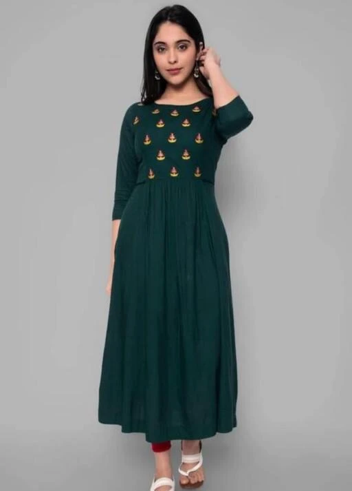 Checkout this latest Kurtis
Product Name: *Adrika Voguish Kurtis*
Fabric: Rayon
Sleeve Length: Three-Quarter Sleeves
Pattern: Embroidered
Combo of: Single
Sizes:
S (Bust Size: 36 in) 
M (Bust Size: 38 in) 
L (Bust Size: 40 in) 
XL (Bust Size: 42 in) 
XXL (Bust Size: 44 in) 
XXXL (Bust Size: 46 in) 
Women solid with embroidered in yoke anrkali kurta
Country of Origin: India
Easy Returns Available In Case Of Any Issue


SKU: ANR-01-D GREEN
Supplier Name: ODFASHION

Code: 343-59717804-997

Catalog Name: Adrika Voguish Kurtis
CatalogID_15624713
M03-C03-SC1001