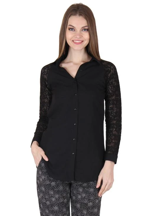 Checkout this latest Shirts
Product Name: *Fancy Sensational Women Shirts*
Fabric: Crepe
Sleeve Length: Long Sleeves
Pattern: Solid
Net Quantity (N): 1
Sizes:
S (Bust Size: 36 in, Length Size: 28 in, Waist Size: 34 in, Shoulder Size: 14 in) 
Rain Tree Women's Crepe Black Color Net Sleeve Plain Shirt 
Country of Origin: India
Easy Returns Available In Case Of Any Issue


SKU: RT_2638
Supplier Name: S Retail

Code: 562-60345731-999

Catalog Name: Fancy Sensational Women Shirts
CatalogID_15841206
M04-C07-SC1022