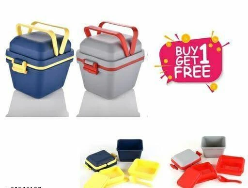 Checkout this latest Lunch Boxes_500-1000
Product Name: *Casual Kids Lunch Boxes Pack Of 2*
Material: Plastic
Type: Kids
Microoven Safe: Yes
Product Breadth: 14 Cm
Product Height: 12 Cm
Product Length: 16 Cm
Pack Of: Pack Of 2
Air Tight : Stackable and Air/Liquid tight to keep food hot fresh, Carry your home cooked food in style with Insulated lunch box, it keeps food hot and fresh for long hours.it has a handle, and lock system.
Stylish : 2-Layer Compact Design. Air Tight, Leak Proof and Light weight Design. Also dishwasher and freezer safe. Lunch boxes can be easily hand washed or cleaned in a dishwasher. This function saves valuable time and increases the overall efficiency of the lunch box.
Package Contents : ( handily locked One Big container with 2 Small Compartment & spoon ).
Design : Compact lunch box to carry meal. Ideal for office executives, school kids and traveling Ideal Usage. Leak Proof : Freedom of carrying liquid dishes as containers are leak proof, so that you can carry a variety of food without the fear of spillage.
Easy to Carry : It has a high quality Handle for long performance. High Grade Quality : Enjoy healthy, tasty and fresh meal in food link lunch box which is made of food grade and BPA free plastic. Unlike ordinary plastic that leach chemicals.
Country of Origin: India
Easy Returns Available In Case Of Any Issue


SKU: 1668379734_4
Supplier Name: Maruti Reverse Engineering

Code: 972-60346187-994

Catalog Name: Fancy Lunch Boxes
CatalogID_15841346
M08-C23-SC2252