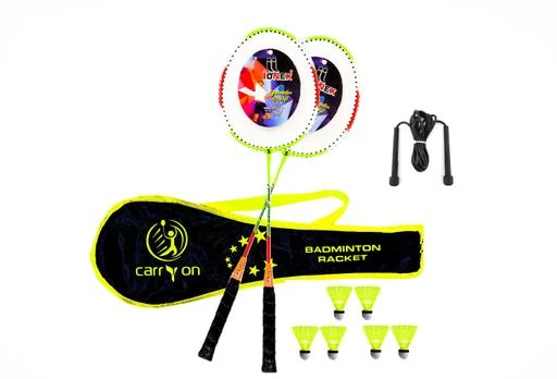 Checkout this latest Sets and Combos
Product Name: *Sets and Combos*
Material: Aluminium
Shuttle Material: Plastic
Net Quantity (N): 2 Rackets+6 Shutlles
The racquet you finally wield on court must be the right fit for you and should match your playing ability.										 										 Consider important things such as hand grip, racquet weight, head shape, and balance point.										
Country of Origin: India
Easy Returns Available In Case Of Any Issue


SKU: NINJA 2 SH6 PENCIL ROP (BAG)
Supplier Name: CARRY ON

Code: 173-60390528-985

Catalog Name: Attractive Sets and Combos
CatalogID_15855236
M12-C49-SC2596