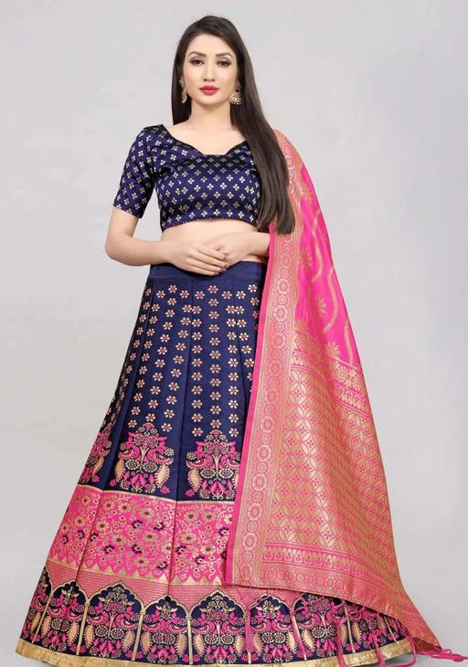 Checkout this latest Lehenga
Product Name: *Aagam Graceful Women Lehenga*
Topwear Fabric: Art Silk
Bottomwear Fabric: Art Silk
Dupatta Fabric: Art Silk
Set type: Choli And Dupatta
Top Print or Pattern Type: Woven Design
Bottom Print or Pattern Type: Woven Design
Dupatta Print or Pattern Type: Woven Design
Sizes: 
Free Size (Lehenga Waist Size: 38 m, Lehenga Length Size: 41 m, Duppatta Length Size: 2.25 m) 
Lehenga Fabric: Banarasi silk Jacquard
Choli Fabric: Banarasi silk Jacquard
Dupatta Fabric: Banarasi silk
Lehenga Size:
Lehenga is fully stitched 
Lehenga Height: 41 inch
Lehenga Waist Size: up to 38inch
Lehenga Have 10 kali Jointed with overlock thread inside and also have lining (inner).
Lehenga has zipper and dori closer. dori is also available in packet.
Choli size:
Choli is unstitch fabric 0.8 meter
Dupatta size:
Dupatta width: 36 inch
Dupatta Length: 2.25 meter
Both side tussles are provided which looks very beautiful.
You Get Best Quality Fabric from Us.
Ready to ship.
Latest Designer collection.
Country of Origin: India
Easy Returns Available In Case Of Any Issue


SKU: RK1728
Supplier Name: Sonucreation

Code: 798-60487213-9991

Catalog Name: Aagam Graceful Women Lehenga
CatalogID_15891700
M03-C60-SC1005
