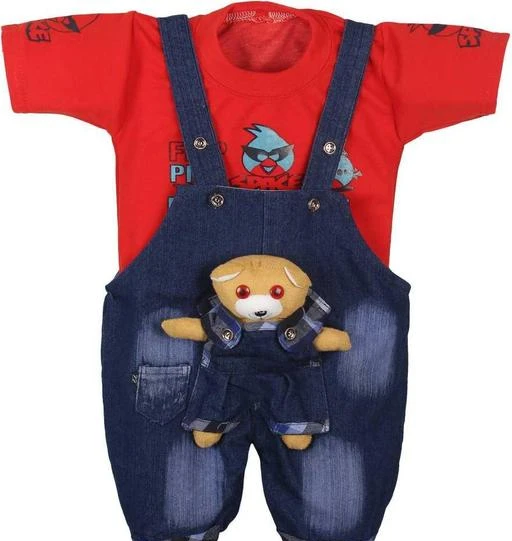 Checkout this latest Dungarees
Product Name: *Dungaree For Boys & Girls Solid Denim Blend  (RED, Pack of 1)*
Fabric: Cotton Blend
Sleeve Length: Short Sleeves
Type: Denim
Pattern: Regular Fit
Net Quantity (N): 1
This dungaree set from is made of Cotton material, It features regular fit, round neck and half sleeve. It is recommended to wash the clothes separately in cold water. If you want your child to look great and also want a unique comfortable dress then your search ends here.
Sizes: 
0-6 Months (Chest Size: 17 in, Waist Size: 17 in) 
6-12 Months (Chest Size: 19 in, Waist Size: 19 in) 
12-18 Months (Chest Size: 20 in, Waist Size: 20 in) 
18-24 Months (Chest Size: 21 in, Waist Size: 20 in) 
1-2 Years (Chest Size: 21 in, Waist Size: 20 in) 
2-3 Years (Chest Size: 22 in, Waist Size: 21 in) 
3-4 Years (Chest Size: 23 in, Waist Size: 22 in) 
4-5 Years (Chest Size: 24 in, Waist Size: 23 in) 
Country of Origin: India
Easy Returns Available In Case Of Any Issue


SKU: RED HALF  GUDDA DUNGAREE
Supplier Name: Keshu yoka

Code: 182-60884932-997

Catalog Name: Graceful Boys Dungarees
CatalogID_16034526
M10-C32-SC2170