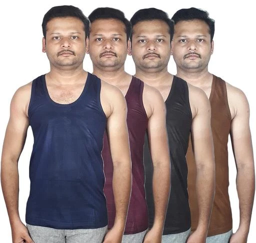 Checkout this latest Vests
Product Name: *TOP TEN Mens Color vest | Pack of  4 | Sleevless | Colour Vest For Men | Cotton | Color Vests for Men *
Fabric: Cotton
Sleeve Length: Sleeveless
Pattern: Solid
Net Quantity (N): 4
The Vest is 100% Genuine cotton with unique design and fadeless colors. It helps to absorb more Sweat than other fabric. Its give more soft on your Skin even hot climate. 
Sizes: 
S, M, L, XL (Chest Size: 38 in, Length Size: 29 in) 
XXL
Country of Origin: India
Easy Returns Available In Case Of Any Issue


SKU: RN-4-C1234-095
Supplier Name: HASHINI GENERAL STORE

Code: 584-60897442-607

Catalog Name: Stylus Men Vest
CatalogID_16039113
M06-C19-SC1217