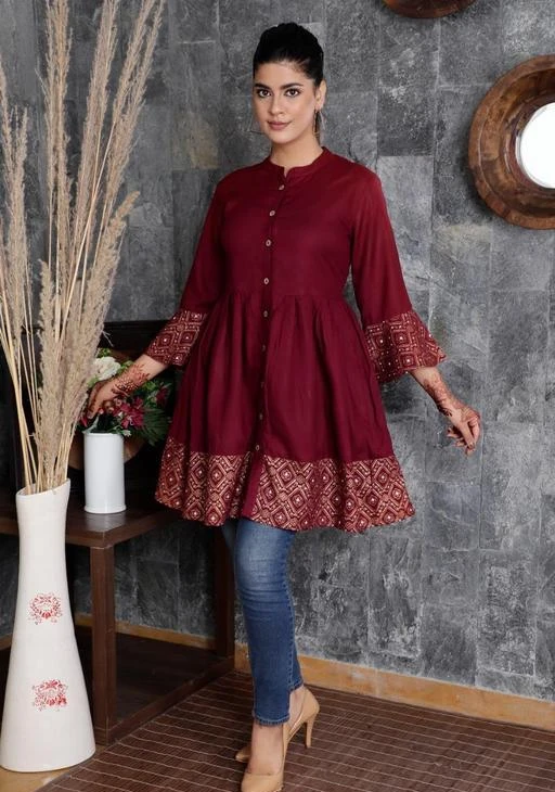 Checkout this latest Tops & Tunics
Product Name: *womens Rayon Printed top, partywear top, festival wear top, trendy top, printed top, womens tops*
Fabric: Rayon
Sleeve Length: Short Sleeves
Pattern: Printed
Net Quantity (N): 1
Sizes:
S (Bust Size: 36 in, Length Size: 34 in) 
M (Bust Size: 38 in, Length Size: 34 in) 
L (Bust Size: 40 in, Length Size: 34 in) 
XL (Bust Size: 42 in, Length Size: 34 in) 
XXL (Bust Size: 36 in, Length Size: 34 in) 
womens Rayon Printed top, partywear top, festival wear top, trendy top, printed top, womens tops
Country of Origin: India
Easy Returns Available In Case Of Any Issue


SKU: SF-9030
Supplier Name: GLOBAL JAIPUR

Code: 393-60947997-999

Catalog Name: Trendy Glamorous Women Tops & Tunics
CatalogID_16052786
M04-C07-SC1020
